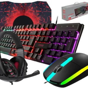 Wired Gaming Keyboard and Mouse Headset Combo,