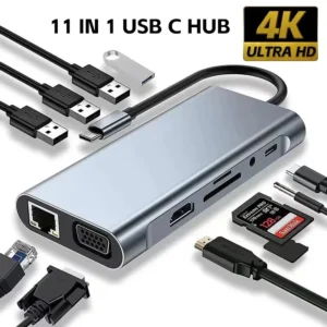 USB Hub 11 in 1 USB C To HDMI-compatible